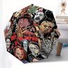 Halloween Horror Characters Circular Wall Sticker, Freddy, Jason, Michael Myers, Pennywise & More! Umbrella, Cute Umbrella with Cute Design, Portable
