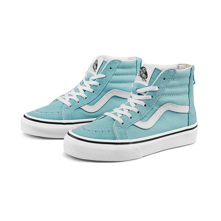 Vans Sk8 High Top Kids Skate Shoes Kids Sneakers Blue White VN000W9W7WT