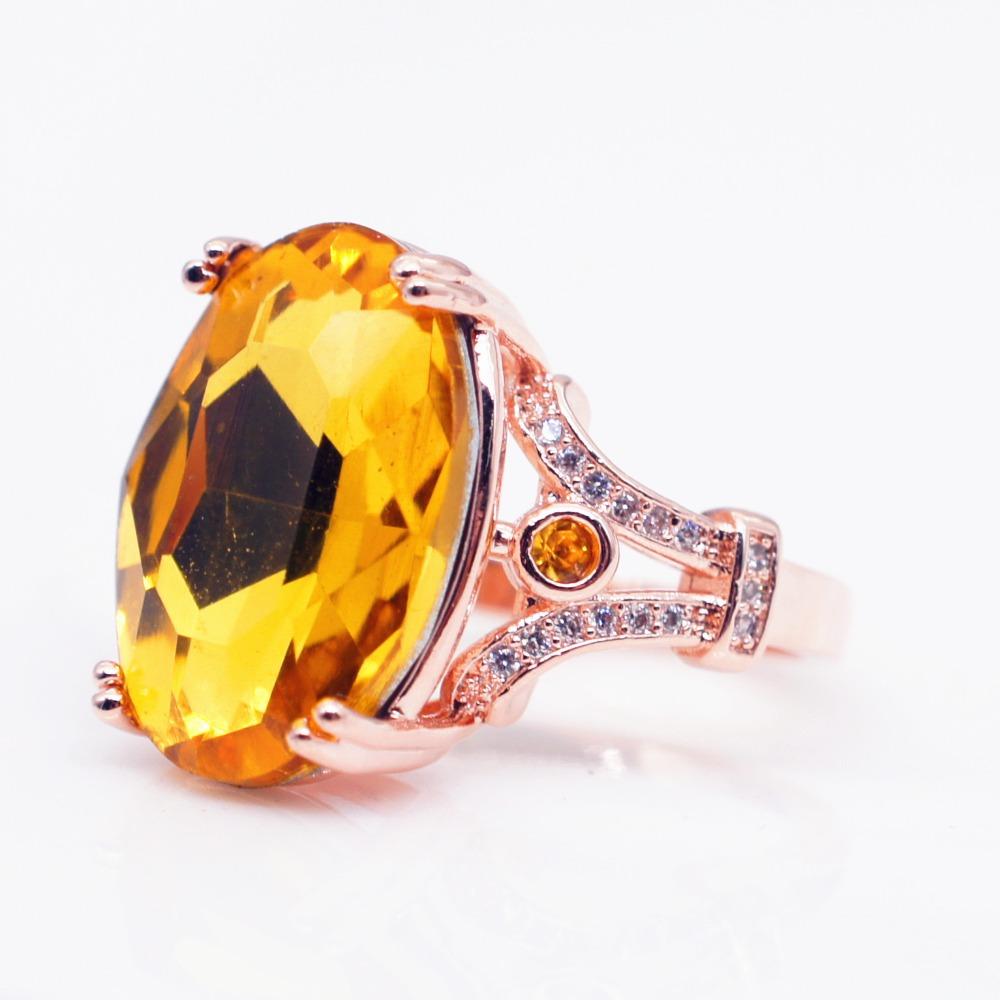 

Elegant 18k Gold Plated Oval Engagement Ring for Women Fashion Wedding Proposal Jewelry size 10