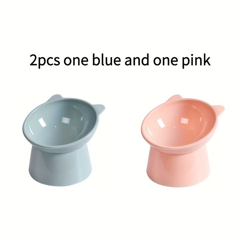 Upgraded Cat Bowl, Spill-proof Tilting Pet Feeder with Angled Neck Protection for Cats and Dogs