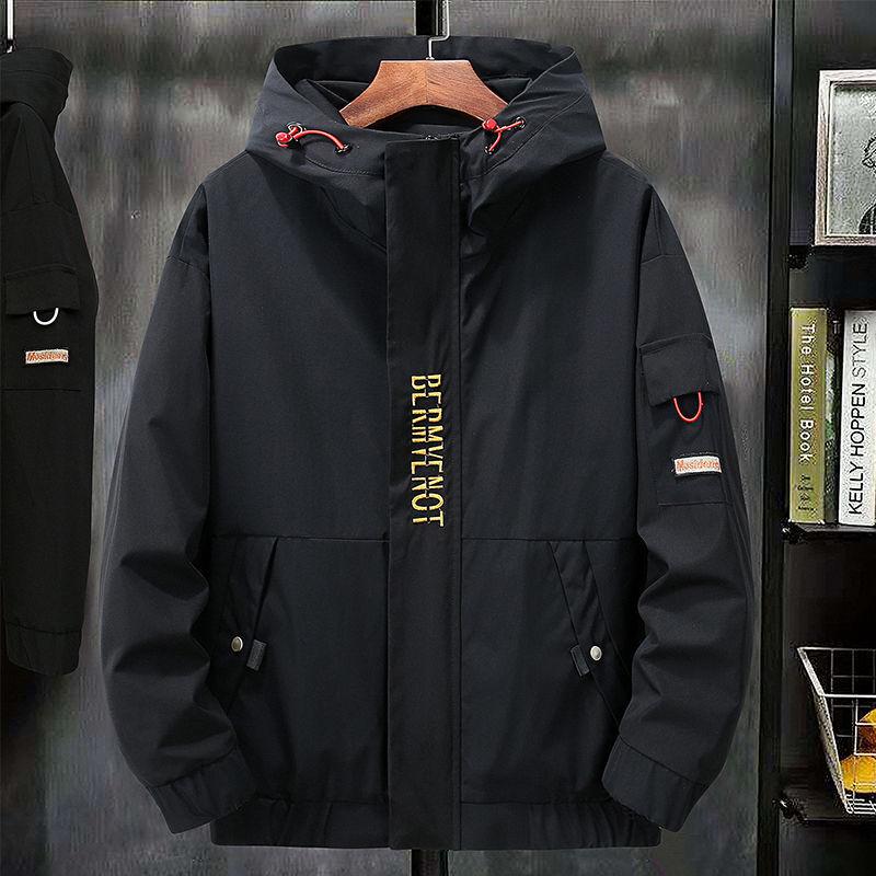Autumn and Winter Large Size Jacket Loose Trend Casual and Thin Hooded Jacket