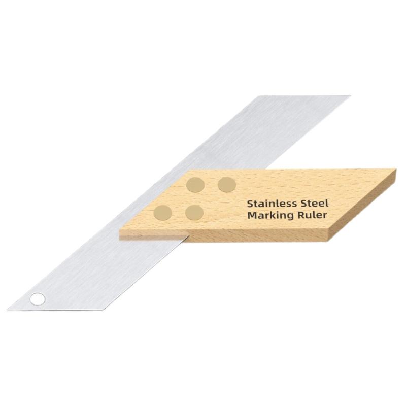 Professional Woodworking Measuring Tool Multifunction Graduated Scale Ruler Corrosion Resistant Design