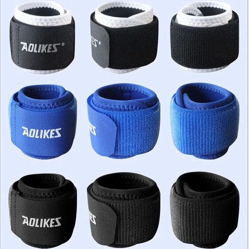 AOLIKES 2Pcs/Lot Wrist band Men For Gym Powerlifting Wrist Support Wraps Straps Protector Wristwraps Sports Fitness Wristband 1