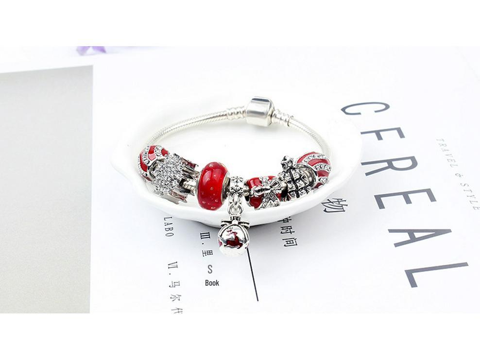 DIY Beaded Snowflake Christmas Bracelet - European & American Style Holiday Gift