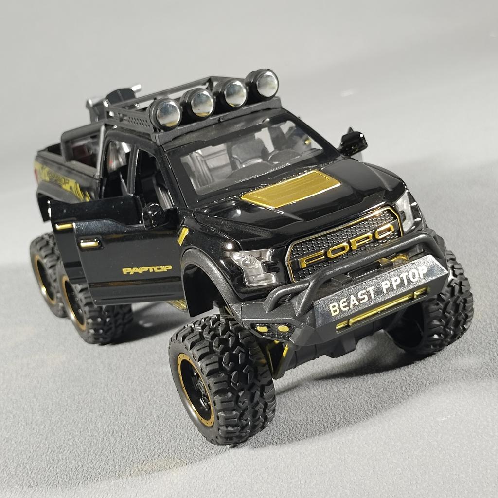 1:28 Ford Raptor F150 Off Road Pickup Truck Alloy Metal Diecast Model Car High Simulation Home Trendy Ornaments Collection Hobby