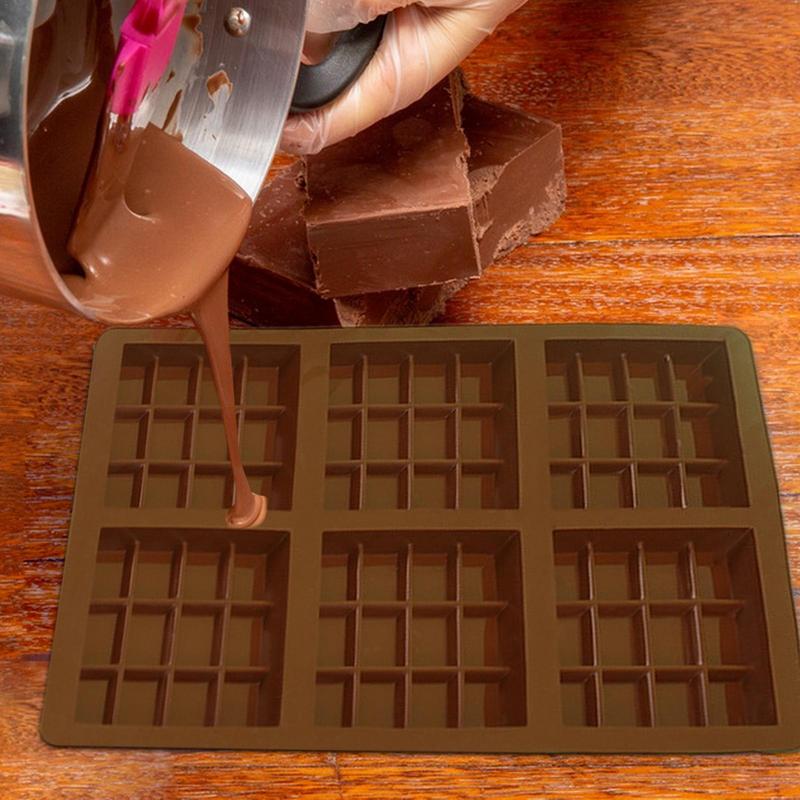 Candy Bar Molds Deep Silicone Snap Chocolate Bar Molds 6 Cavity Cheesecake Pudding Butter Mould Silicone Bar Molds Non-Stick