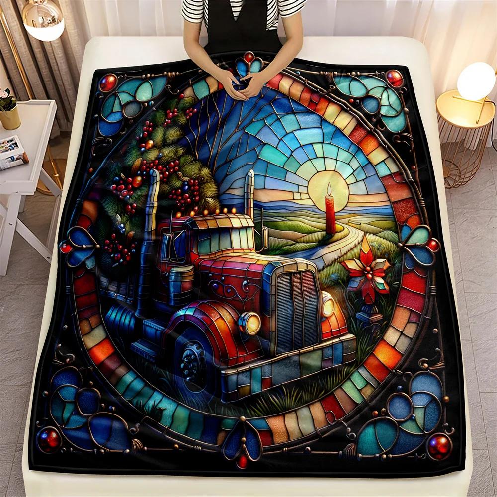 Bold Big Car Design Soft Microfiber Throw Blanket – Cozy for Bed, Sofa, Camping, Picnic & Winter Warmth Decor