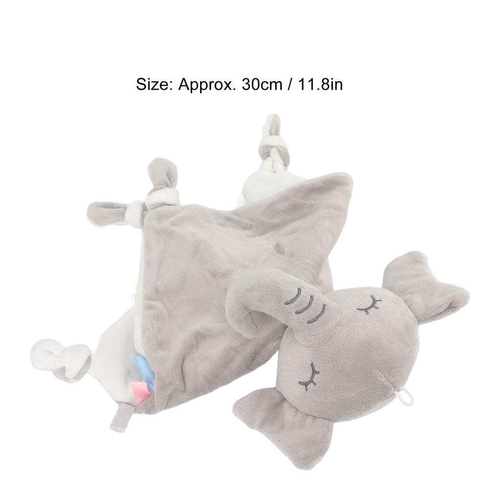 Ongwan Baby Bath Towel, Baby Pacifier Towel, Plush Cartoon Doll, Infant Burp Cloth Handkerchief, for Babies 3 Months and Up (Elephant)