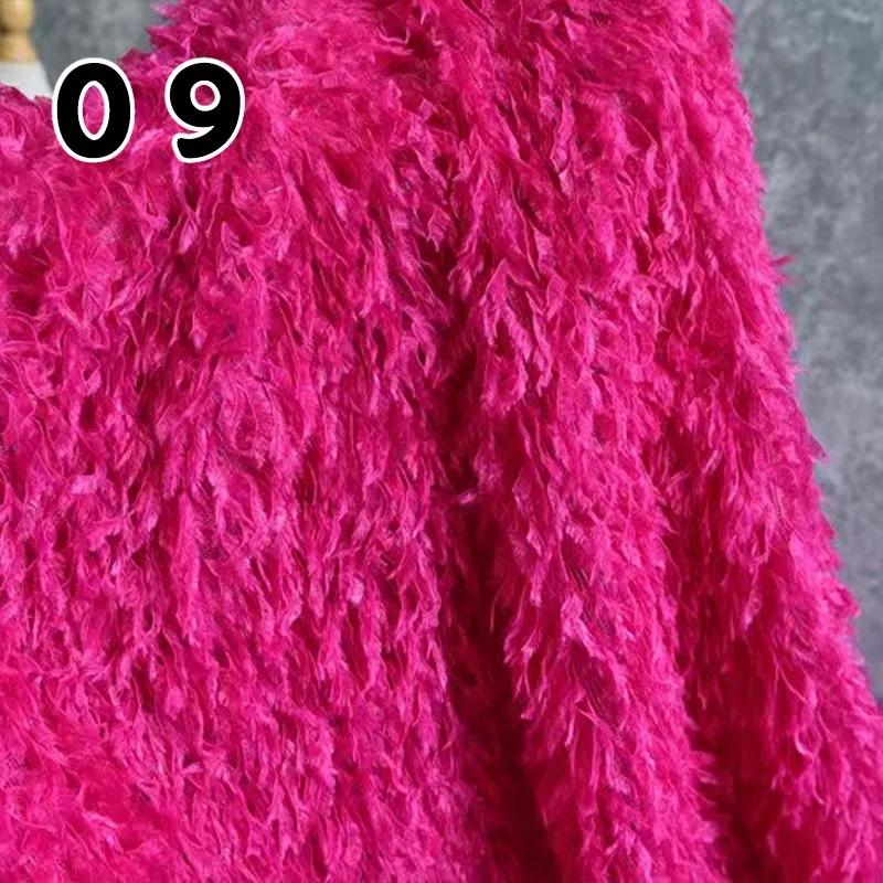 Tessuto con Frange di Piume Simulate 50x150cm Morbido Fatto a Mano DIY Materiale Decorativo per Sfondo Fotografico Costume di Scena Abito Soffice Fornitura