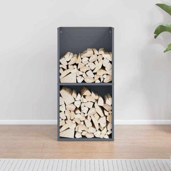 VidaXL Portant de bois chauffage anthracite 40x30x80 cm, support à bûches de cheminée, support à bûches, support à bûches 864189