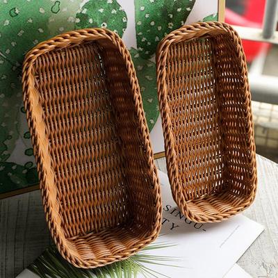 Cesti Portaoggetti in Rattan Sintetico Impermeabili Intrecciati Riutilizzabili Organizer da Scrivania per Viaggio Trucco Piccoli Accessori