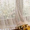 Bu Baba American Hollow Tassel Gauze Curtain for Bedroom Bay Window or Door, Finished Short Curtain.