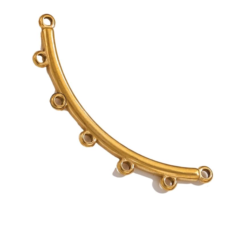 10pcs Multi size Stainless Steel Curved Connectors Multihole Necklace and Bracelet Connector Jewelry Making Supplies