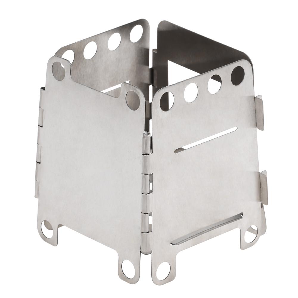 Portable Titanium Lightweight Folding Wood Stove Pocket Stove Outdoor Cooking Camping Backpacking