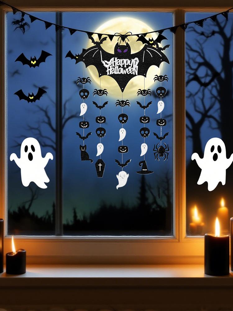 Bats Halloween Decoration Bat Pendant Ornament Ghost Festival Halloween Decoration Layout Door Hanging Decor for Yard Window