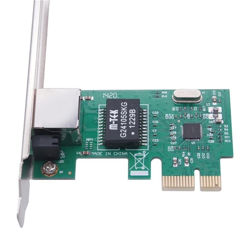 Gigabit PCIe Ethernet Networking Card RTL8111H Chip RJ45 LAN Port PCIe X1 Installation Networking Card 10/100/1000Mbps