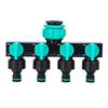 Divisores de Agua de 4 Vías de 1" a 3/4" a 1/2" Conector de Riego de Jardín Válvula Distribuidora para Grifo Exterior Aspersor
