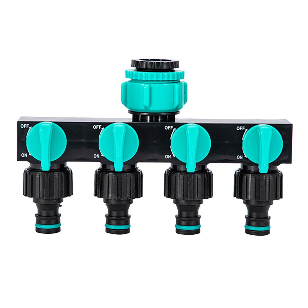 Divisores de Agua de 4 Vías de 1" a 3/4" a 1/2" Conector de Riego de Jardín Válvula Distribuidora para Grifo Exterior Aspersor