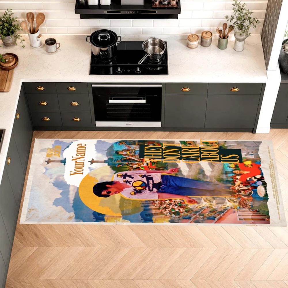 Michael Jackson Customize Your Name Kitchen Rug Runner Rug Laundry Mat Hallway Entryway The Best Gift Choice