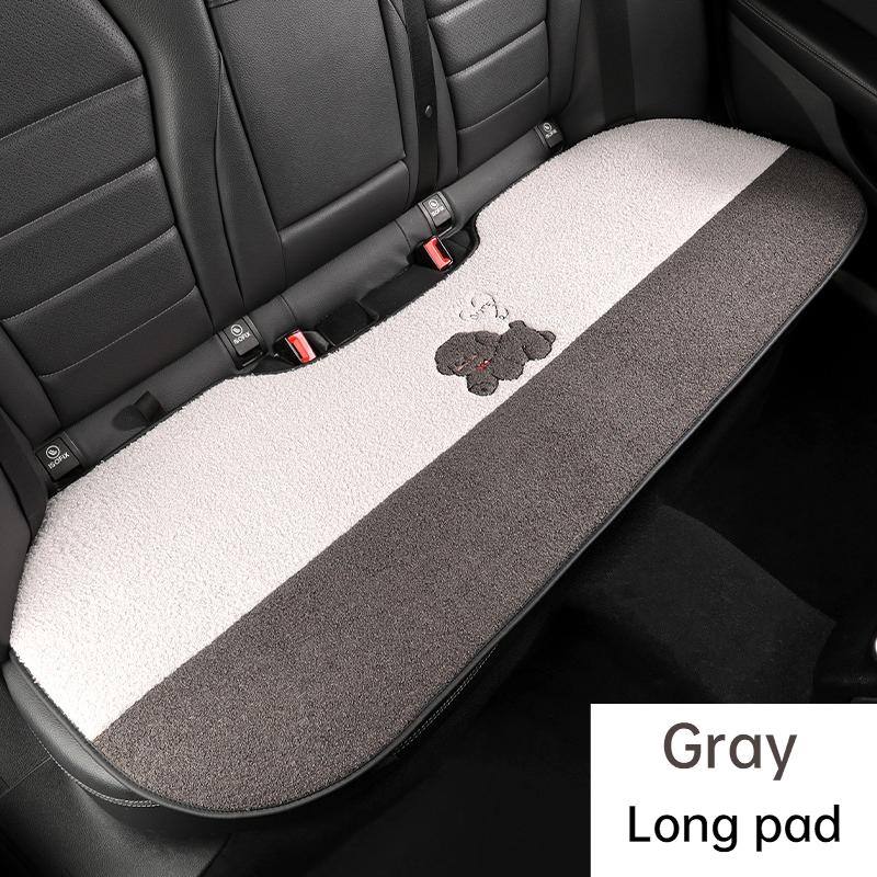 Funny Puppy Car Seat Cover 2025 New Autumn Fleece Fabric PU Leather Warm Comfortable Quick Installation Fits Most Cars