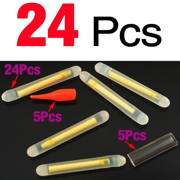 MNFT 24PCS 4.5*37mm Fishing Night Fluorescent Lightstick Light Night Float Rod Light For 24hours High Quality Fishing Tackle