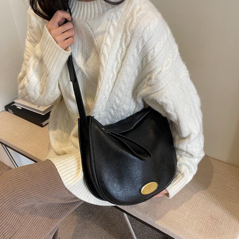 2024 Новая Модная Маленькая Сумка Женская Сумка на Плечо Осенний Стиль Высококачественная Сумка-Ведро Кроссбоди Black