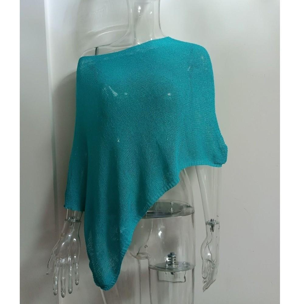 Off Shoulder Women Knit Cover-up Irregular Cardigan New Sunscreen Shawl  Summer