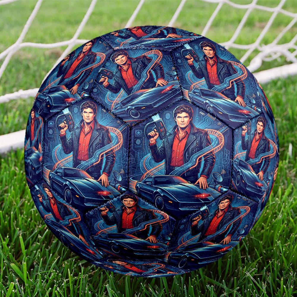 Knight Rider Print Size 5 Soccer Ball, Standard Match Football for Sports Game and Team Practice, Ideal Gift for Soccer Fans