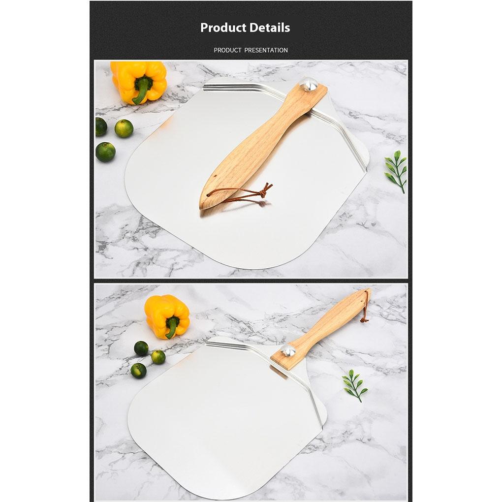 Cake Spatula Baking Tool Sturdy Wooden Handle Easy To Store Wooden Handle Transfer Pizza Spatula