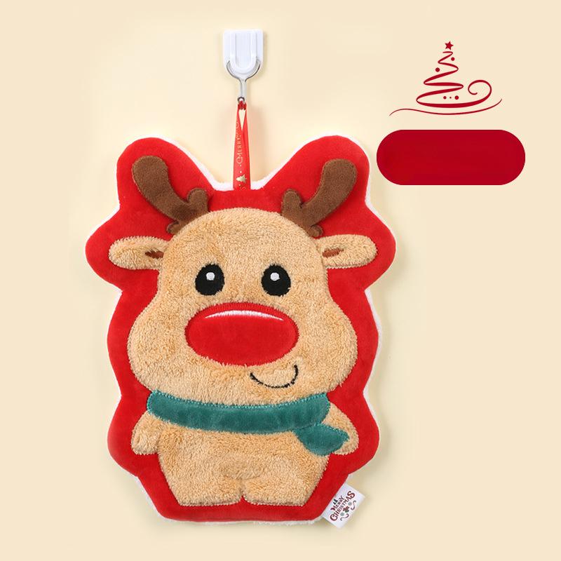 

Креативное милое рождественское полотенце с принтом кораллового бархата для рук, кухня, ванная комната, водопоглощающее быстросохнущее полотенце, Рождественский декор