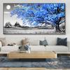 Blue Tree Moderní černobílé umění Obrazy na zeď Obrazy na plátno Plakáty a obrazy pro obývací pokoj Home Decor
