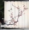 Sea Waves Octopus Shower Curtains Sun Red Floral Pavilion Japanese Style Landscape Polyester Fabric Home Bathroom Curtain Decor