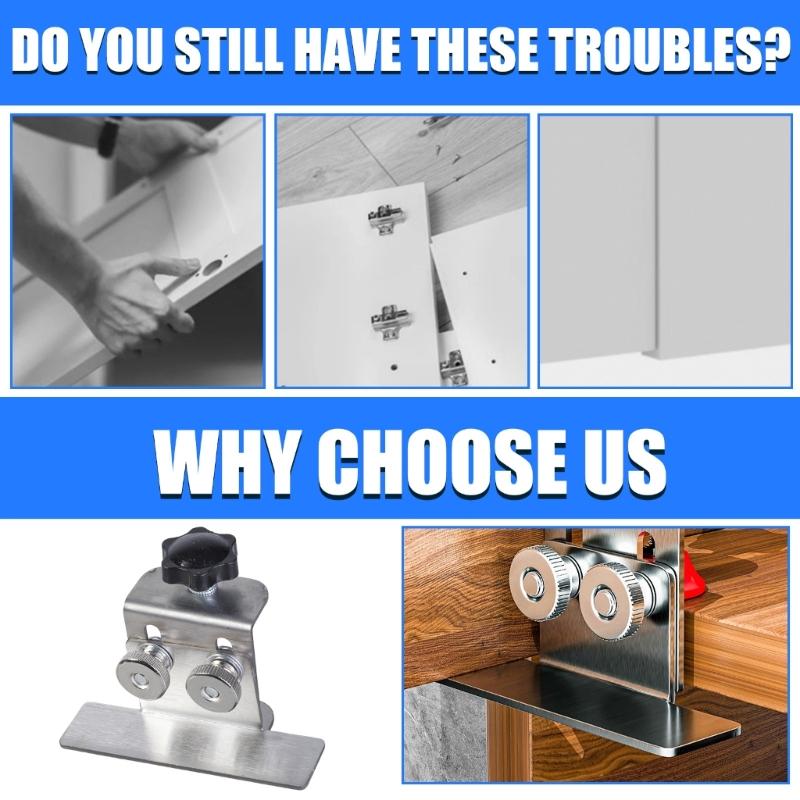 Woodworking Cabinet Door Installation Jig Cabinet Closet Door Quick Positioning Tool Stainless Steel Adjustable Clamping