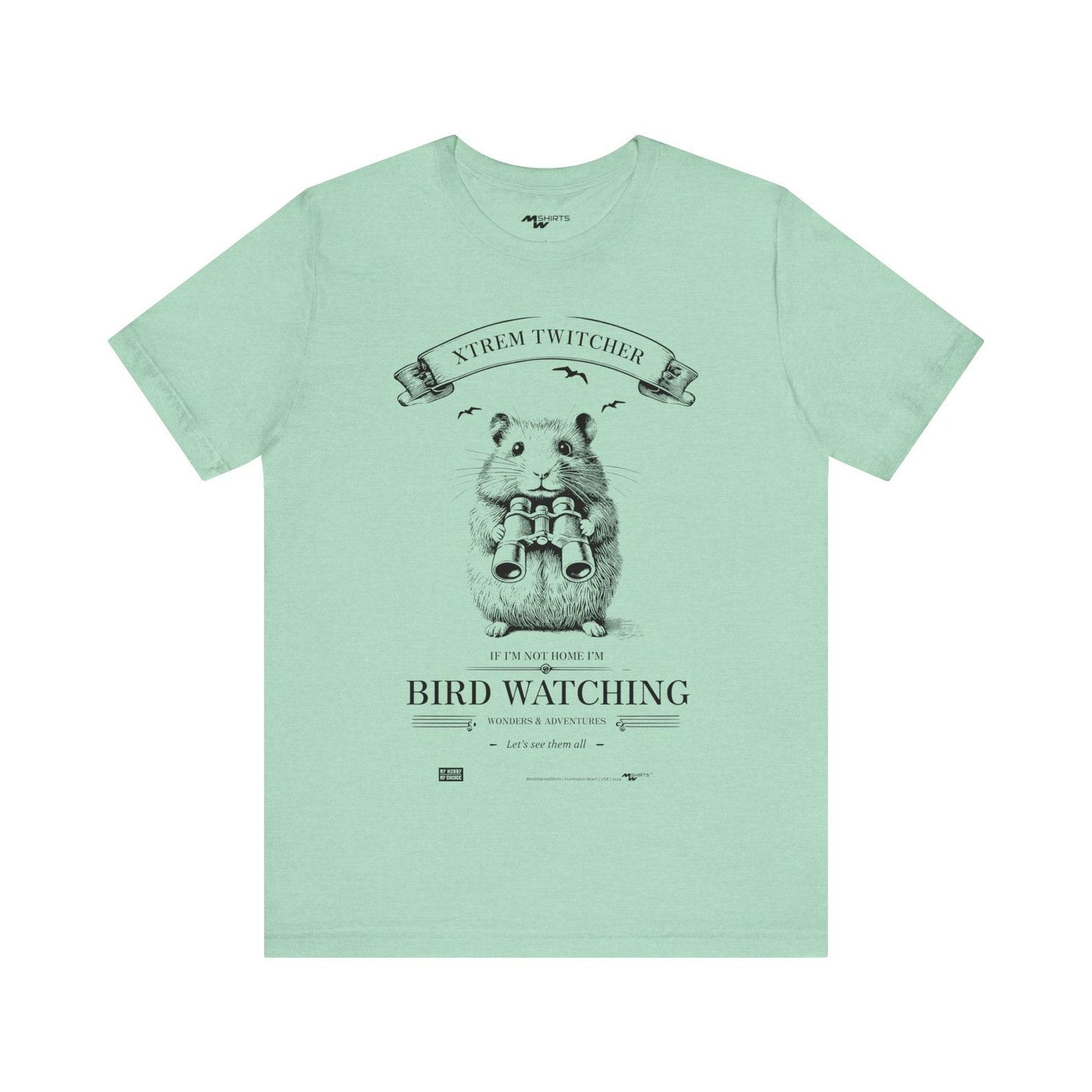 XTREM TWITCHER Birdwatcher Hamster Series T-Shirt - Vintage Engraving Style 4XL