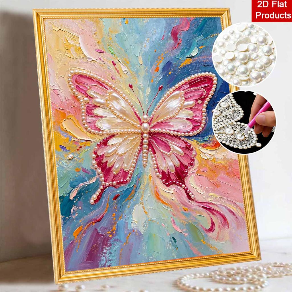 Butterfly 5D Pearl Painting Handmade DIY Home Office Desktop Decoration Painting Threedimensional