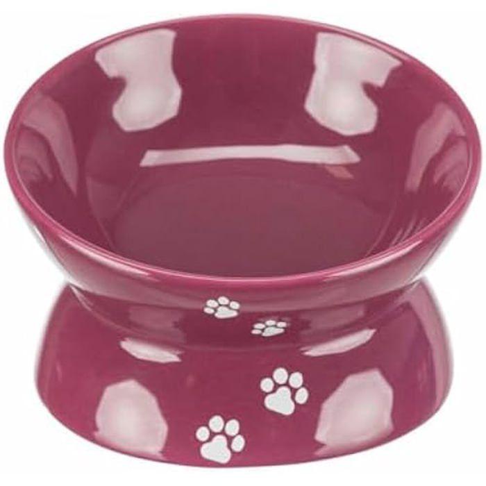 Bol Ergonomique - TRIXIE - Surélevé - Céramique Bordeaux - 0,15 L - Ø 13 Cm