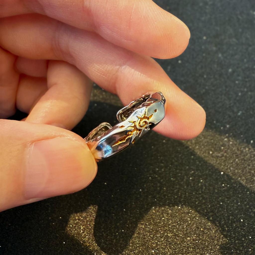 Retro Sun Rune Totem Adjustable Open Ring For Men Punk Gothic Edgy Copper Zircon Unisex Elegant Vintage Accessories Trendy Gift