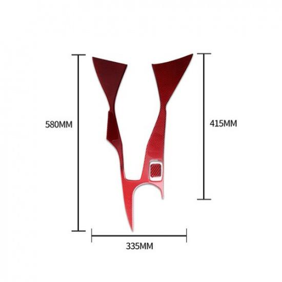 Red Carbon Fiber Car Central Gear Shift Panel Sticker For Chevrolet Camaro 16-19