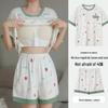 Women's Plus Size Summer Pajama Set with Chest Pads - Casual, Sweet, and Suitable for Outdoor Wear