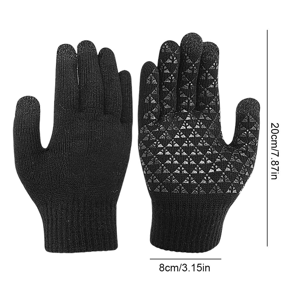 Electric Heated Gloves Touch Screen Full Finger Warmer Knitted Gloves Hand Warmer for Backpacking Mountaineering Riding Camping