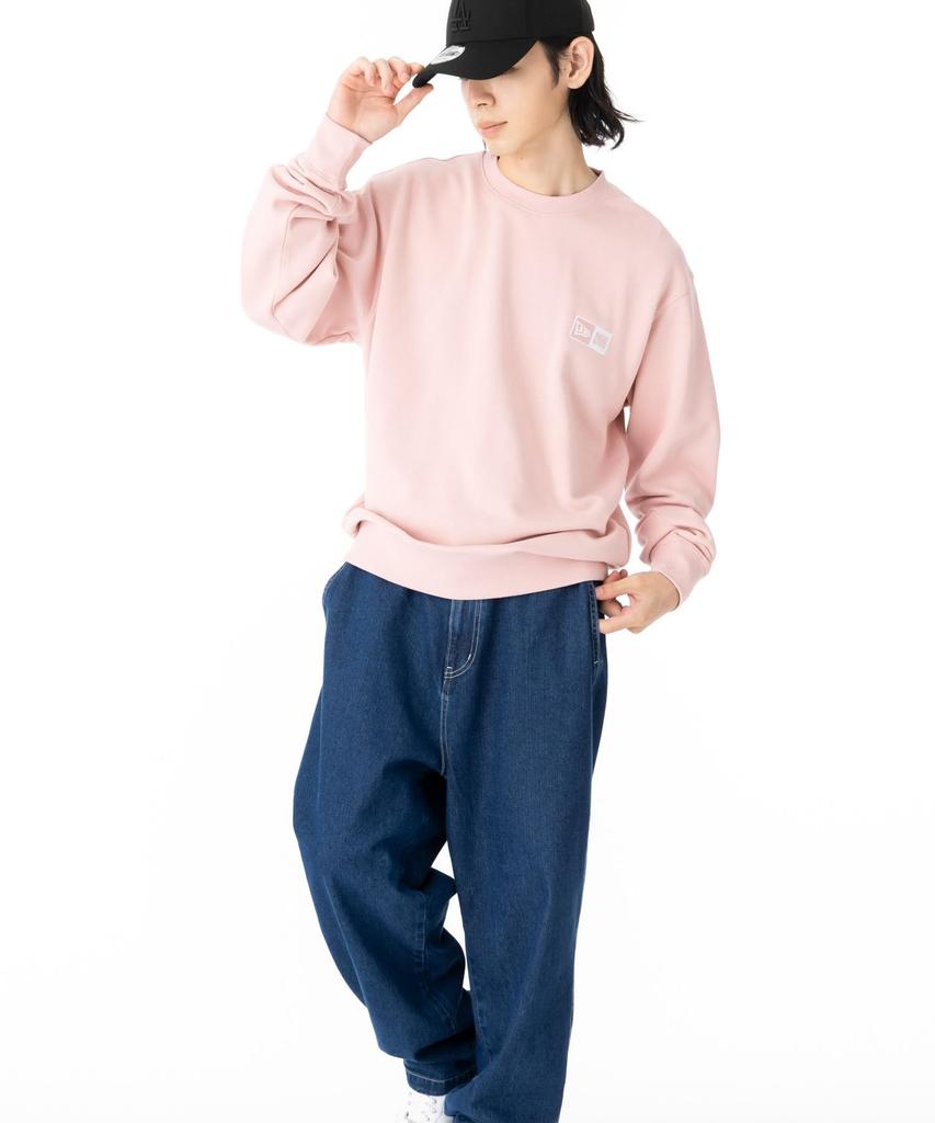 NEW ERA Sweat Crew Neck Box Logo Pink Rouge Onspotz Exclusive Embroidery S