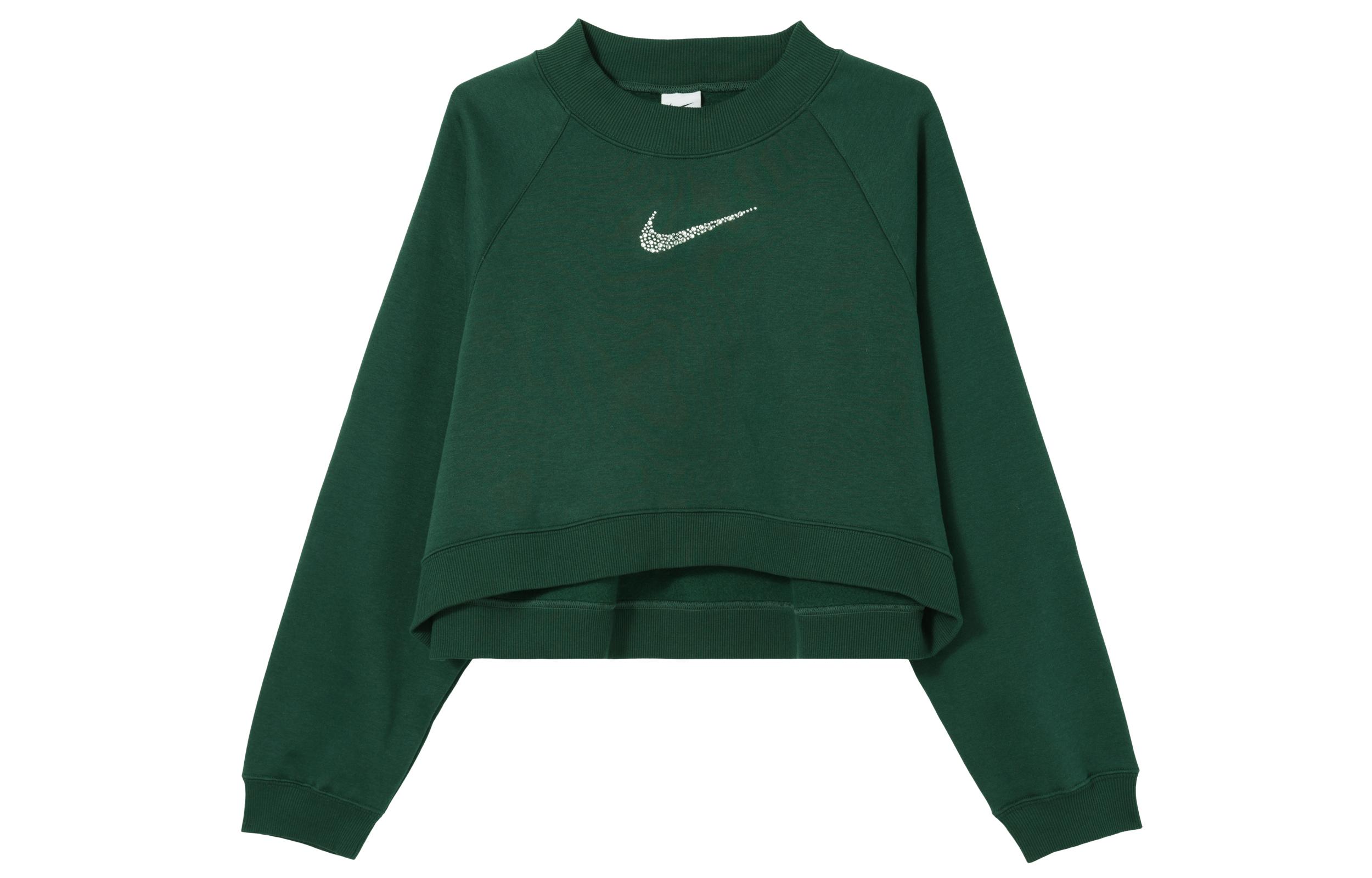 

Nike Sweatshirts Women s Green Crew Neck Moderate Regular FB1921-397 XL