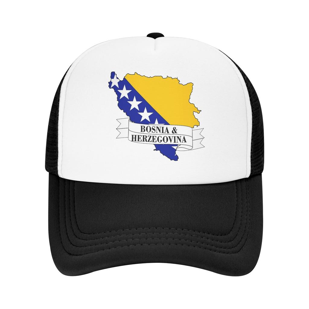 Bosnia and Herzegovina Flag Map Mesh Baseball Cap Adult Outdoor Sun Hat Hats Breathable Summer Trucker Hats