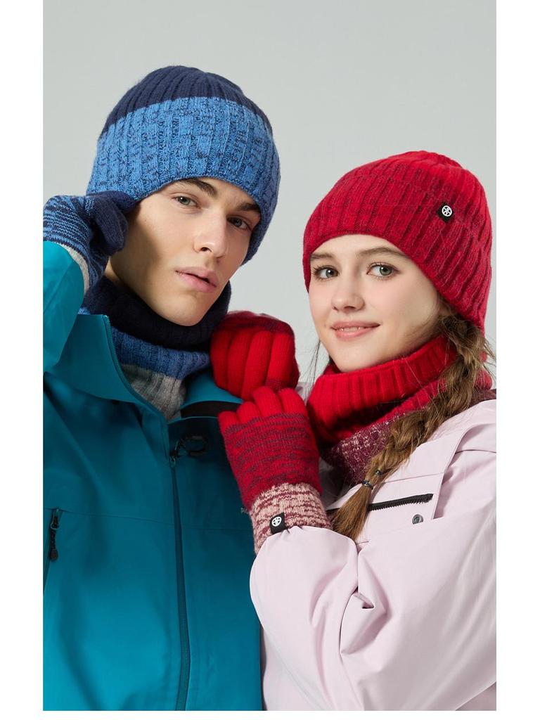 Men's and Women's Winter Cold-Proof Knitted Gloves, Hat, and Scarf Set - Warm and Thickened for Outdoor Use