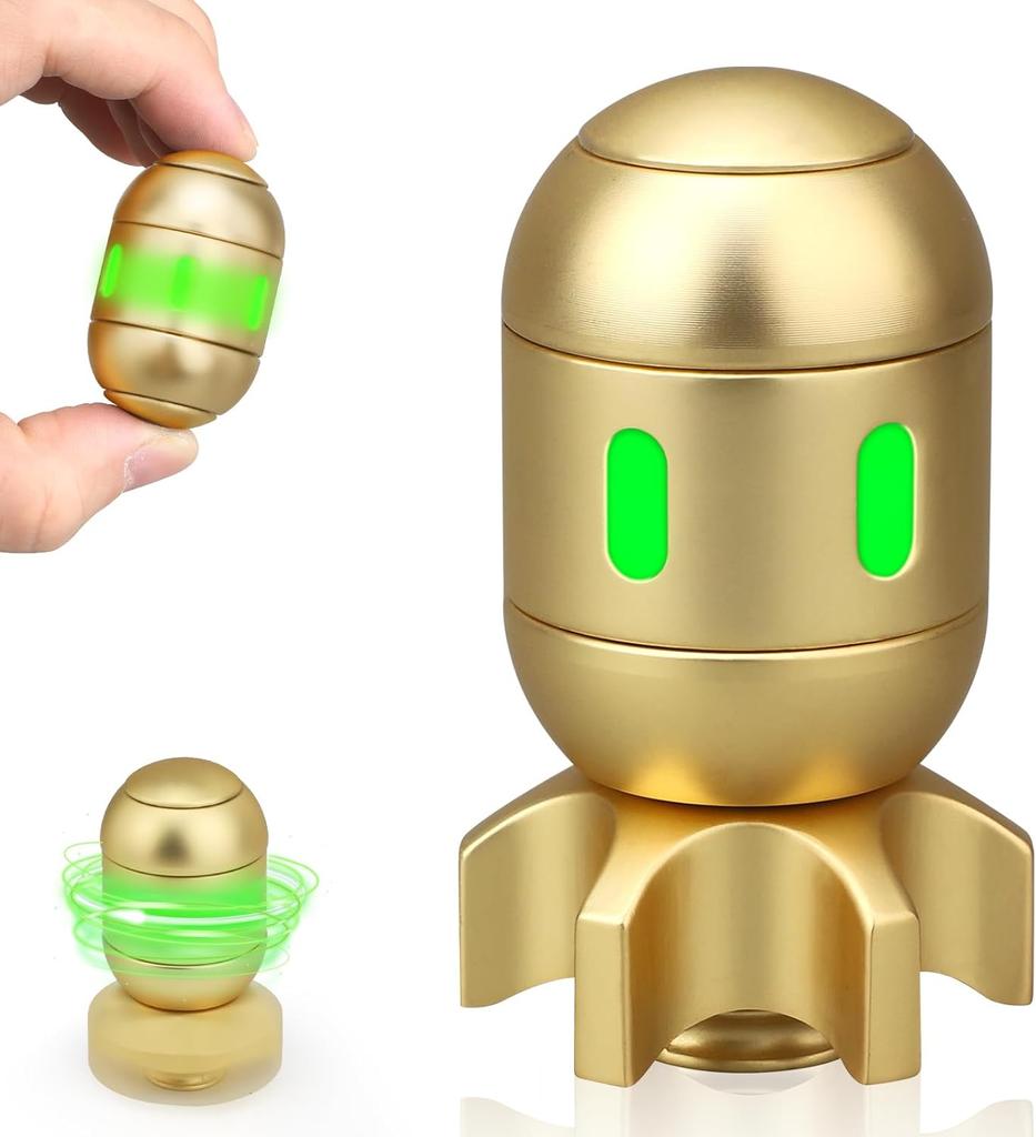 Dilabnda Atomic Bomb Metal Fidget Spinner Toy for, Cool 2 in 1 Luminous Hand Finger Spinner Cube Toy, Sensory Finger Spinner Gyro Toy Gifts