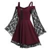 Sexy Elegantes Spitzen-Mini-Kleid Damen Robe Gothic Vintage A-Linie Partykleidung Frau Kleidung Streetwear