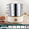 Vaporiera Elettrica a Tre Piani: Multifunzionale, Spegnimento Automatico, Grande Capacità, Timer, Pentola Elettrica Multi-livello, Cestello per Cottura a Vapore