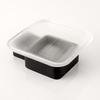 Bathroom Soap Rack, Soap Storage Rack, Bathroom accessories,Square Glass Soap Dish Black silver,Soap Holder