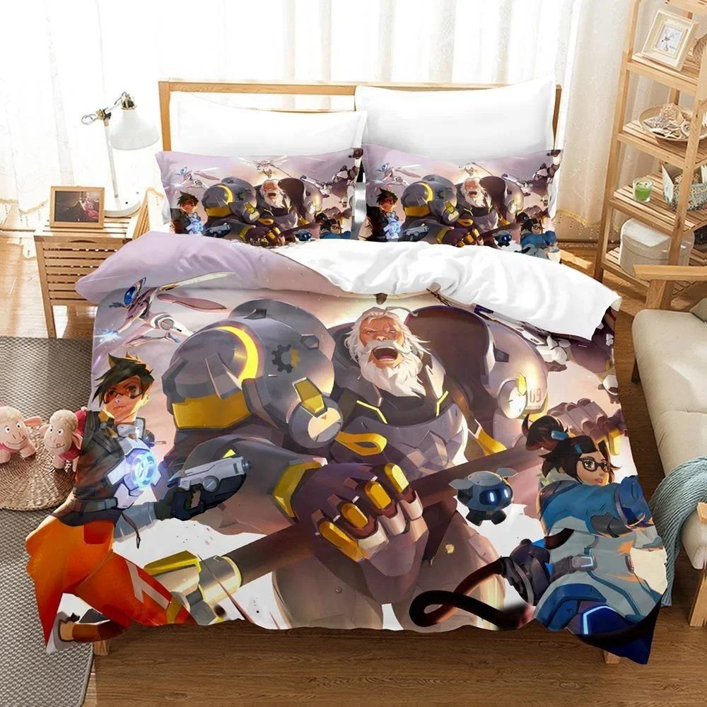 3D Printing Game Overwatch 2 Invasion Bedding Set Single Twin Full Queen King Size Bed Set Adult Kid Bedroom Duvet Cover Sets