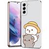 Cute Cartoon Cat Couple Phone Case For Samsung Galaxy S24 Ultra S23 FE S22 S20 S21 5G S10 S9 Plus S10E S8 Soft Clear Cover